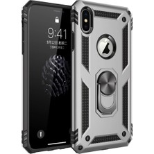 Renas Store Iphone Xs Max Kılıf Sofya Yüzüklü Silikon Kapak - Gümüş