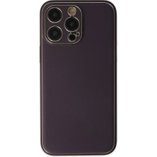 Renas Store Iphone 13 Pro Kılıf Coco Deri Silikon Kapak - Derin Mor