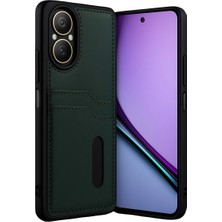 Renas Store Realme 12 Lite Kılıf Sara Kartvizitli Deri Kılıf - Koyu Yeşil