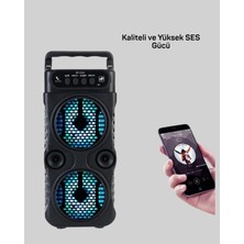 Bluetooth Bağlantılı Taşınabilir Hoparlör – LED Işıklı, Fm Radyolu, Mikrofon Girişli