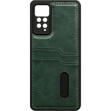 Renas Store Xiaomi Redmi Note 12 Pro 4g Kılıf Sara Kartvizitli Deri Kılıf - Koyu Yeşil