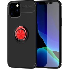 Renas Store Iphone 12 Kılıf Range Yüzüklü Silikon - Siyah-Kırmızı