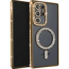 Renas Store Samsung Galaxy S23 Ultra Joke Simli Magneticsafe Kılıf - Gold