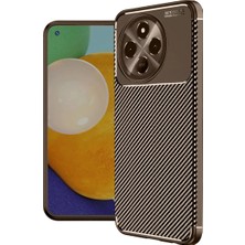Renas Store Tecno Spark 30 Pro Kılıf Auto Focus Karbon Kapak - Kahverengi