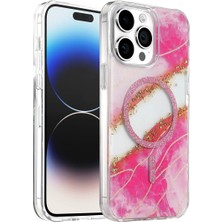 Renas Store Onegif  Iphone 15 Pro Max Lotus Simli Magsafe Kapak - Pembe