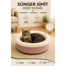 Glipet Sünger Simit Kedi Köpek Yatağı Desenli Pembe