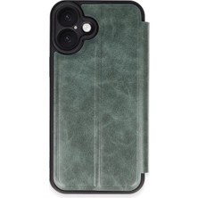 Renas Store Iphone 16 Kılıf Flip Cover - Koyu Yeşil