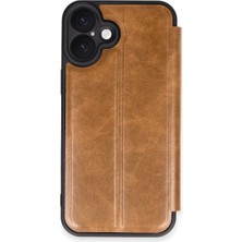 Renas Store Iphone 16 Plus Kılıf Flip Cover - Taba