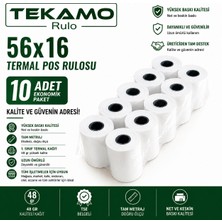 Tekamo 56x16 Termal Pos Yazarkasa Rulosu 10 Adet 1 Paket