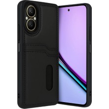 Renas Store Realme 12 Lite Kılıf Sara Kartvizitli Deri Kılıf - Siyah