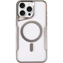 Renas Store Iphone 15 Pro Max Kılıf Boyi Magsafe Silikon Kapak - Gümüş