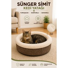 Glipet Sünger Simit Kedi Köpek Yatağı Koyu Kahve
