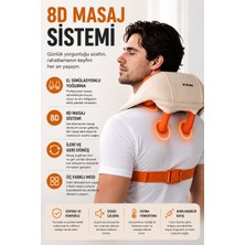 CoverZone 8d Boyun Omuz ve Trapez Masaj Aleti, El Simülasyonlu Sıkıştırma ve Yoğurma, Isıtmalı Ileri Geri Dönüş, 3 Mod, Akıllı Zamanlayıcı, 1800 Mah, Usb-C Şarj, 20 W | XK-MG07