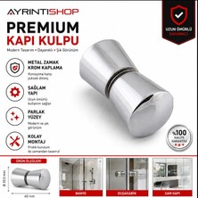 AYRINTISHOP Duşakabin Cam Kapı Metal Krom Kaplamalı Kulp
