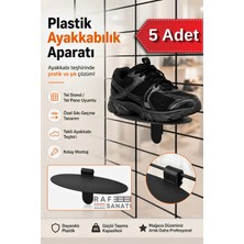 Raf Sanatı 5 Adet - Tel Panoya Geçme Plastik Ayakkabı Rafı – Ayakkabı Standı ve Raf Aparatı Siyah