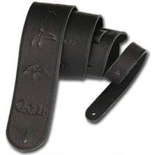 Kazan Hobi Prs Kuş Logolu Deri Gitar Kayışı, Siyah (ACC-3119)