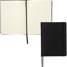 Kazan Hobi Samsill Büyük Ciltli Defter, 240 Çizgili Defter Sayfaları, Siyah, 7,5 x 10 Inç