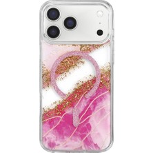 ENCO Mey Ithalat®   iPhone 17 Pro Max Lotus Simli Magsafe Kapak - Pembe