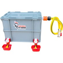 HERA FARM 2 Çanaklı  Otomatik Dolumlu Suluk,sırtından Tele Asmalı +Vanalı Hortum Seti (Sağdan Su Girişli)