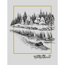 Kazan Hobi Sketchbook: River Scene, Large 8.5" x 11", 110 Pages, Perfect For Everyone, Crayons, Pencils, Drawing And Sketching