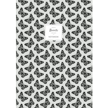 Kazan Hobi Butterfly Notebook - Lined Pages - A4 - Premium: (Grey Edition) Fun Notebook 192 Lined Pages (A4 / 8.27X11.69 Inches / 21X29.7CM)