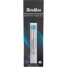 Kazan Hobi Scrikss Dev Tükenmezkalem Refil 2'li Blister, 0.7 mm Uç, Mavi