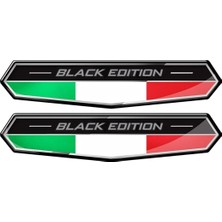 Kazan Hobi Black Edition Italya Bayraklı 3D Sticker