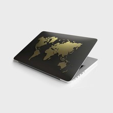 Kazan Hobi Laptop Sticker Notebook Pc Kaplama Etiketi Dünya Haritası Gold