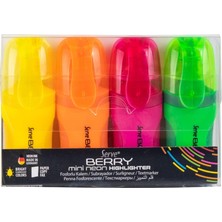 Kazan Hobi Serve Berry Mini Fosforlu Kalem, Neon, 4'lü