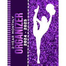 Kazan Hobi 2-Year Monthly Organizer 2024-2025: 8.5X11 Large Dated Monthly Schedule With 100 Blank College-Ruled Paper Combo / 24-Month Life Organizing Gift / Purple White Cheerleader Cheer Art Cover
