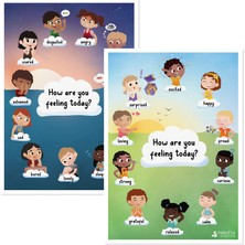 Kazan Hobi Metafox - Feelings Chart For Kids, Educational Posters Of Emotion Chart For Kids, Emotions Posters For Classroom, Office, Therapy, And Coaching, A3 Posters, Set Of 2