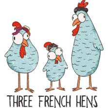 Kazan Hobi Independently Published Three French Hens Three French Hens Christmas Xmas Notebook: 8.5X11 In 100 Lined Pages