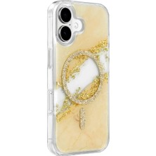 sbodurhome    iPhone 16 Lotus Simli Magsafe Kapak - Gümüş
