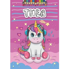 Kazan Hobi Thea: Personalized Coloring Book For Thea | Theme: Unicorn | Birthday Gift For Girl, Daughter ... | Ages: 4-8 | 25 Unicorn Designs With Name Thea, Large Size A4 (Ca. 8.5 x 11 Inches)