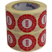 Kazan Hobi Hazır Etiketler , Hazır Al Hızlı Al Vellum Tarih Seçme Etiketi 30MM x 30MM Ruloda 1000 Adet (Kırmızı, 2026)