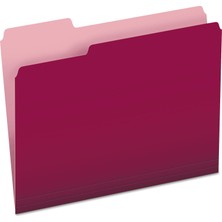 Kazan Hobi Two-Tone File Dosya, 1/3 Cut Top Tab, Letter, Burgundy/light Burgundy, 100/BOX