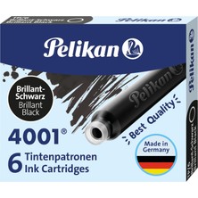 Kazan Hobi Pelikan Kartuş Serisi TP6X Dolmakalem Kartuşu, Siyah