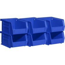 Kazan Hobi Akro-Mils 30210 Akrobins Plastik Saklama Kutusu, Istiflenebilir, El Işi ve Cihazlar Için, 6'lı Paket, 08212BLUE