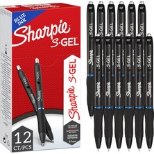 Kazan Hobi Sharpie S-Gel Jel Kalemler | Orta Uç (0,7 Mm) | Mavi Mürekkepli Jel Kalem | 12 Adet