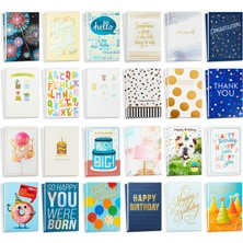Kazan Hobi Hallmark Tüm Etkinlik Kartları Çeşitliliği—48 Zarflı Kart (Doğum Günü, Teşekkür, Tebrikler, Sempati, Bebek Duşu, Boş)