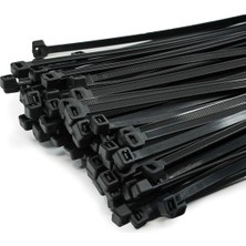 Kazan Hobi 100 Adet Cırt Kelepçe 3,6X370 mm Plastik Siyah Renk Zip Kablo Bağı Çok Amaçlı Bağlama Uzun