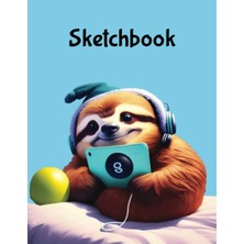 Kazan Hobi Sketchbook: A Cute Sloth Sketchbook For Kids: 100 Pages Of 8.5" x 11" Large Blank Paper For Drawing, Doodling Painting Or Sketching