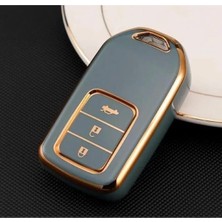 Kazan Hobi Autohan Keys Honda Civic Fc5, Crv, Hrv Için Anahtarsız Çalıştırma Nano Anahtar Kılıfı, Gri ve Altın Renk, Executive Rs Modeli