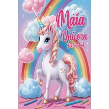 Kazan Hobi Maïa: Personalized Unicorn Sketchbook For Girls With Pink Name: Maïa: Personalized Unicorn Sketchbook For Girls With Pink Name Doodle, Sketch, Create!