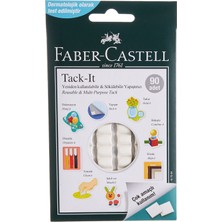 Kazan Hobi Faber-Castell Tack-It Beyaz, 50 Gr, 90 Parça, Yeniden Kullanılabilir Hamur Yapıştırıcı, Sökülebilir ve Iz Bırakmaz