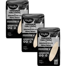Yayla Osmancık Yerli Pirinç ve Zenginleştirilmiş Pirinç Ürünü (A+B9+Fe) 1 kg X3