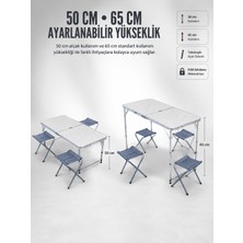 Tekn 4 Sandalyeli Katlanabilir Kamp Masası Portatif Bahçe Kamp ve Piknik Masa Seti Tekn Najmaddin