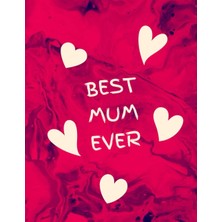 Kazan Hobi Best Mum Ever Notebook: Large Over 100 Unruled Pages Notebook Journal Diary With Premium Matte Red Abstract Design Cover With Hearts. Ideal Mother's Day Gift