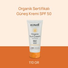 Ecowell SPF50 Organik Güneş Kremi 110 gr Yüz ve Vücut İçin UVA UVB Koruma ve Vegan Sertifikalı