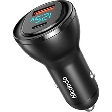 Kazan Hobi Mcdodo CC-5670 95W 1xtype-C 1xusb Girişli Dijital Göstergeli Araç Çakmak Şarji, Siyah